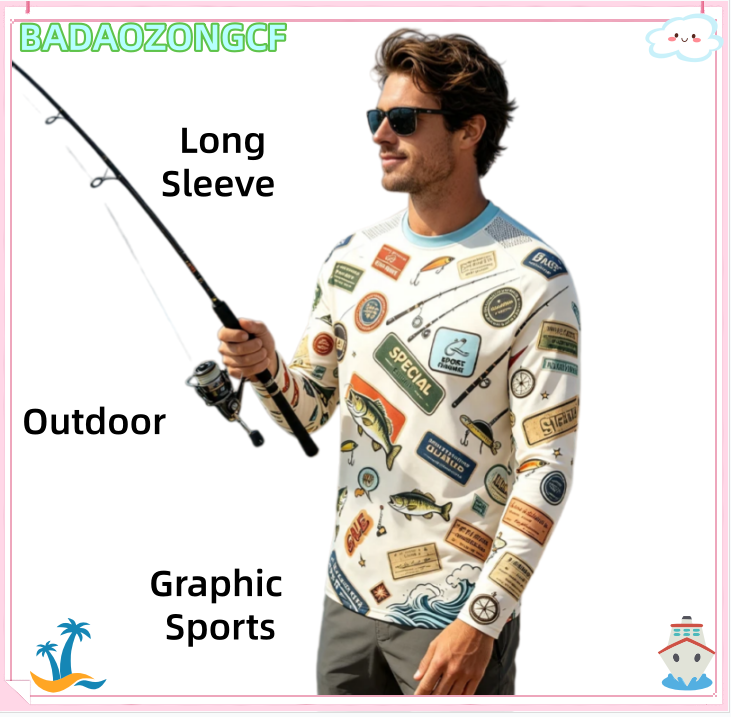 Camping Outdoor Clothing - Camiseta masculina de manga comprida para