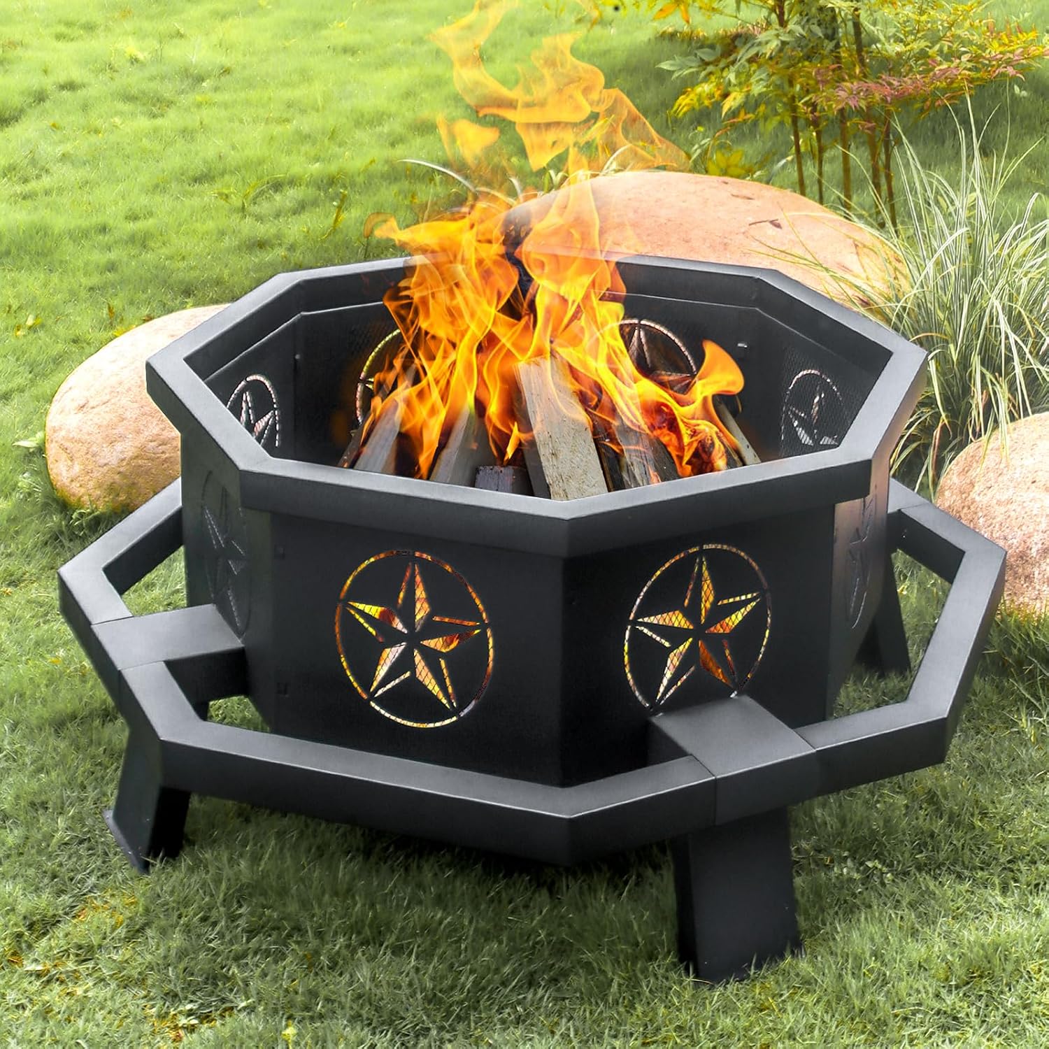 Outdoor Camping Fire Pit - Lareira Externa com Pá para Fogo,