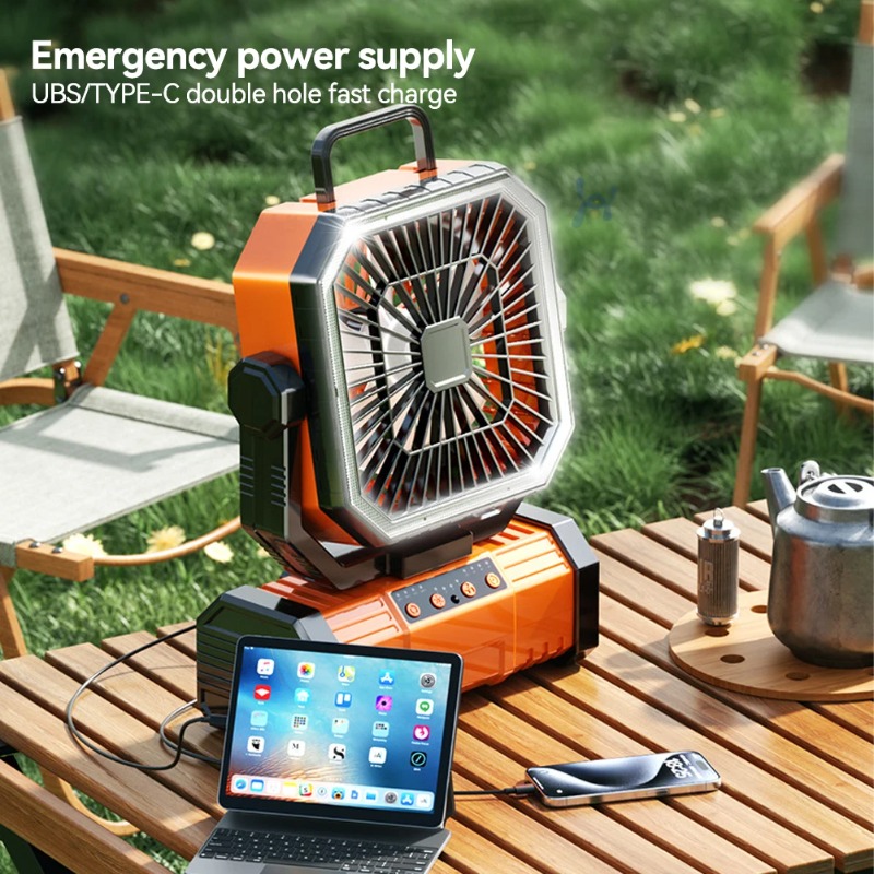 Outdoor Camping Ventilator - Ventilador de teto para acampamento, 20000mah,