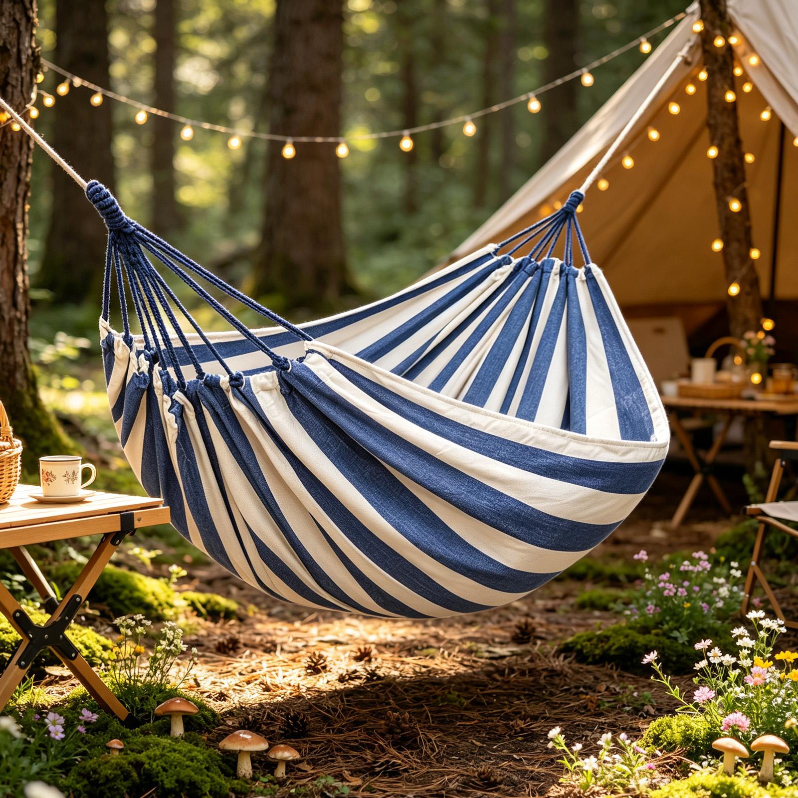 Camping Hammock - Rede de descanso portátil 200x150cm, confortável