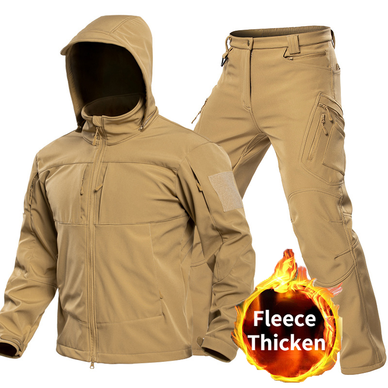 Camping Outdoor Clothing - Conjunto Tático Softshell para Homens com