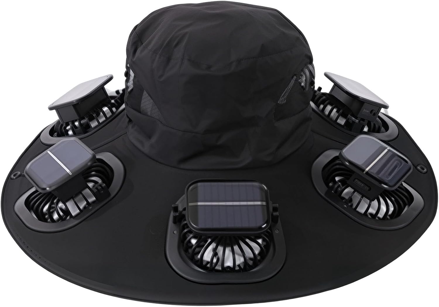 Outdoor Camping Ventilator - Chapéu Solar com 6 Ventiladores, Respirável,