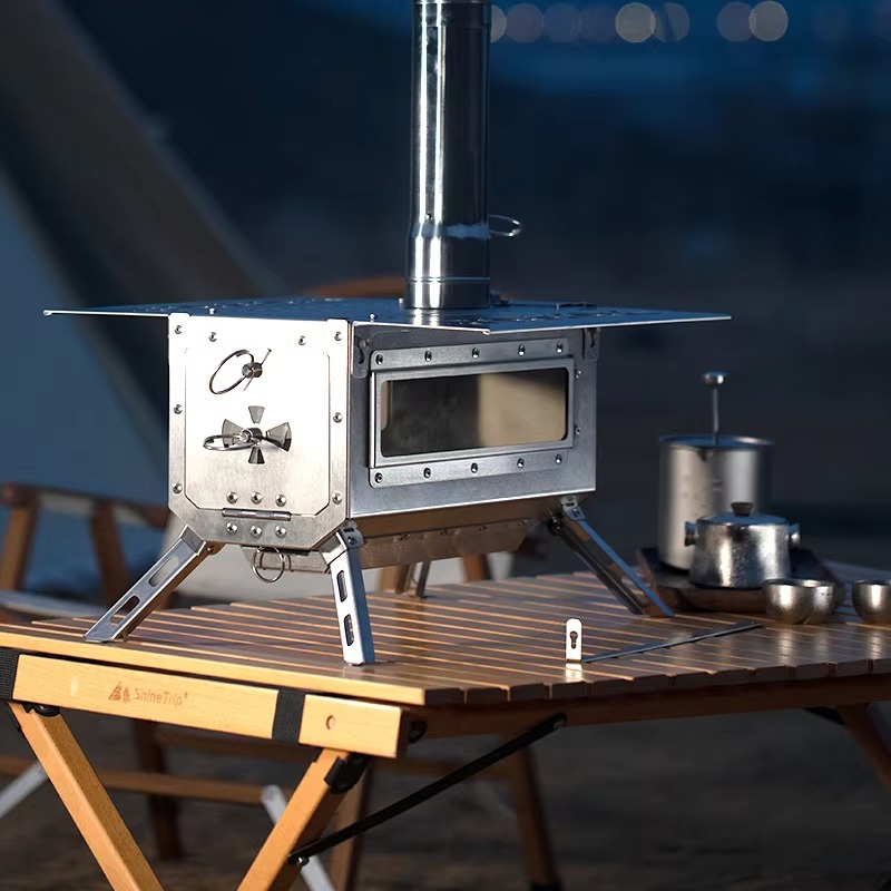 Outdoor Camping Wood Burning Stove - Fogão a Lenha Portátil para Acampamento