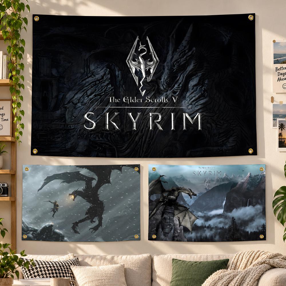 Outdoor Camping Rpg - Bandeira Personalizada do Jogo Skyrim RPG,