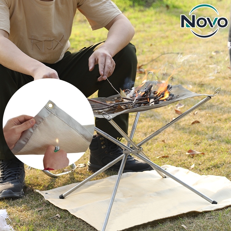 Outdoor Camping Fire Pit - Tapete Protetor de Chão para Fogueira