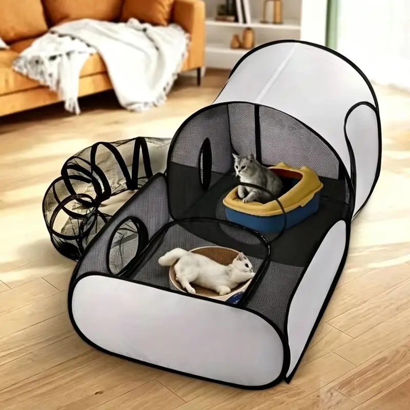 Outdoor Camping Dog Fence - Tenda Dobrável para Gatos, Túnel e