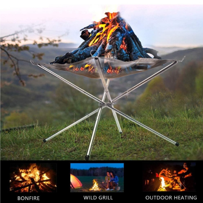 Outdoor Camping Fire Pit - Suporte Portátil para Fogueira e Churrasqueira