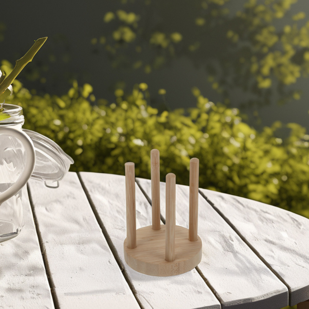 Outdoor Camping Activities - Suporte Compacto de Madeira para Copos