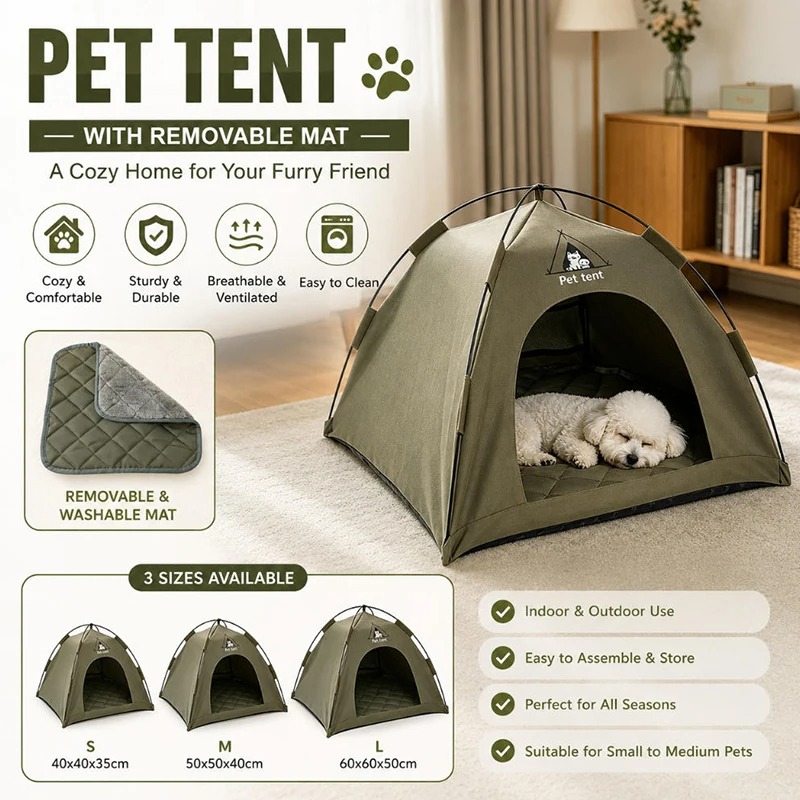 Outdoor Camping Dog Fence - Casa Dobrável para Gatos, Tenda para