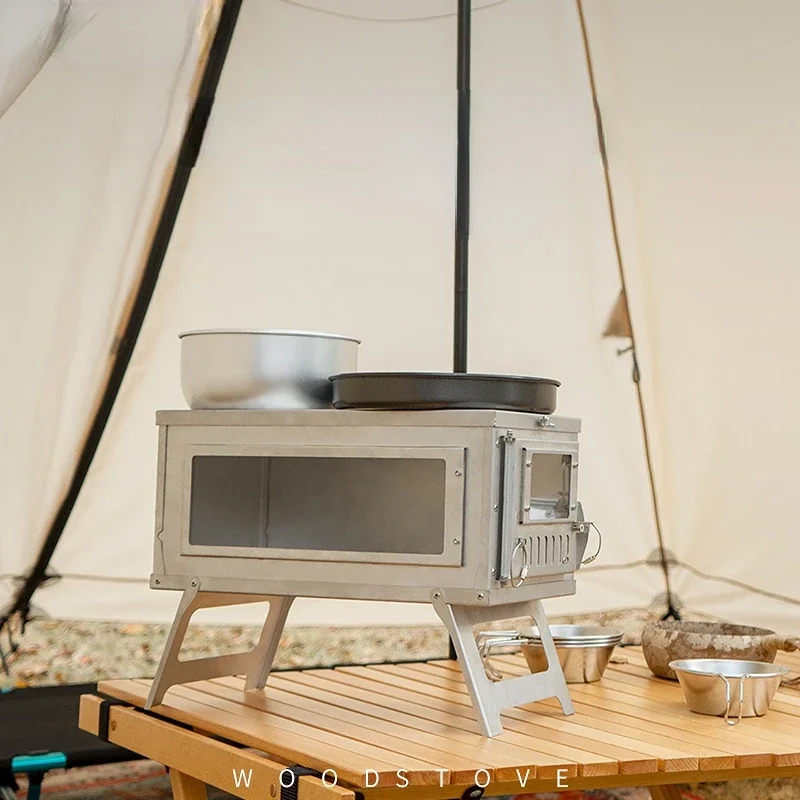 Outdoor Camping Wood Burning Stove - Fogão de Camping com Chaminé -