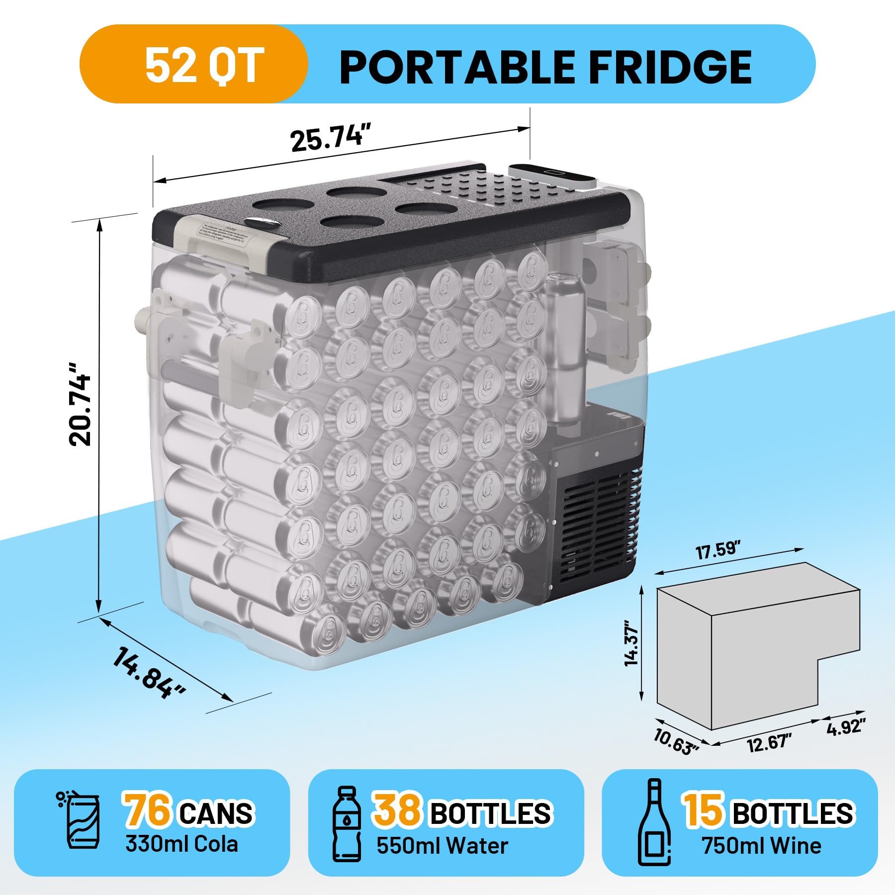 Refrigerador Automotivo 53QT 1 - Outdoor Camping Fridge avaliação e preço