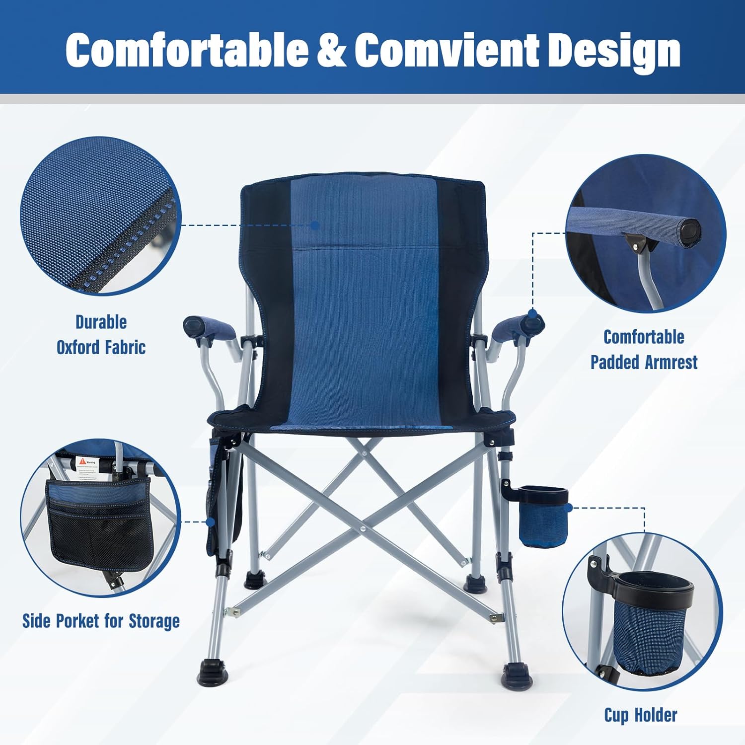 Cadeira de Camping Portátil e  - Outdoor Camping Recliner Chairs avaliação e preço