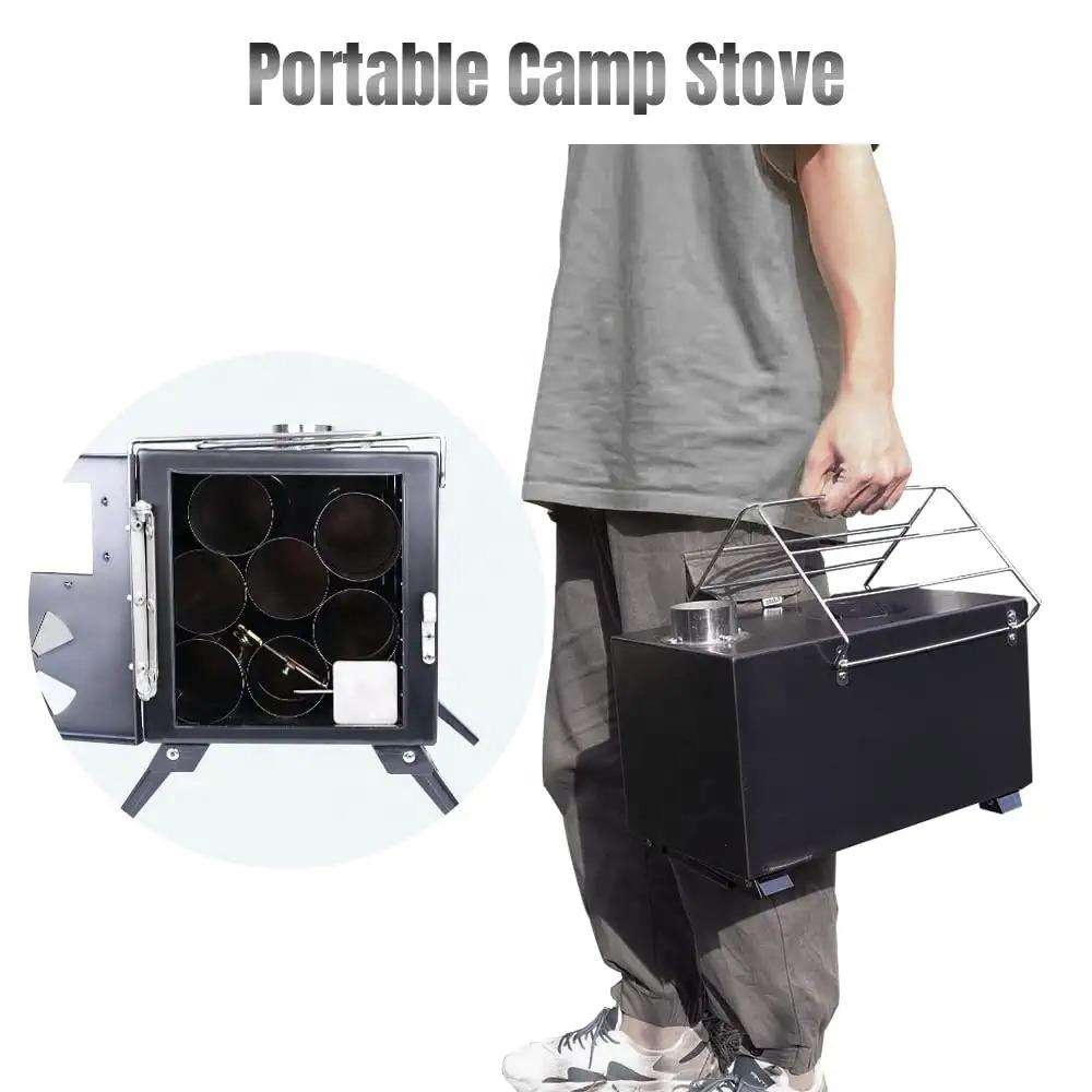 Palitos de aço inoxidável ao a - Outdoor Camping Wood Burning Stove avaliação e preço