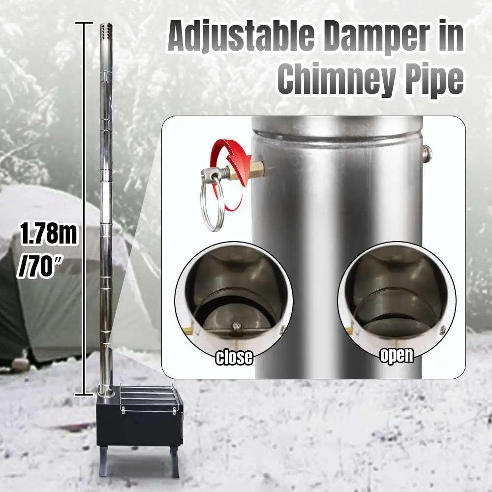 Palitos de aço inoxidável ao a - Outdoor Camping Wood Burning Stove avaliação e preço