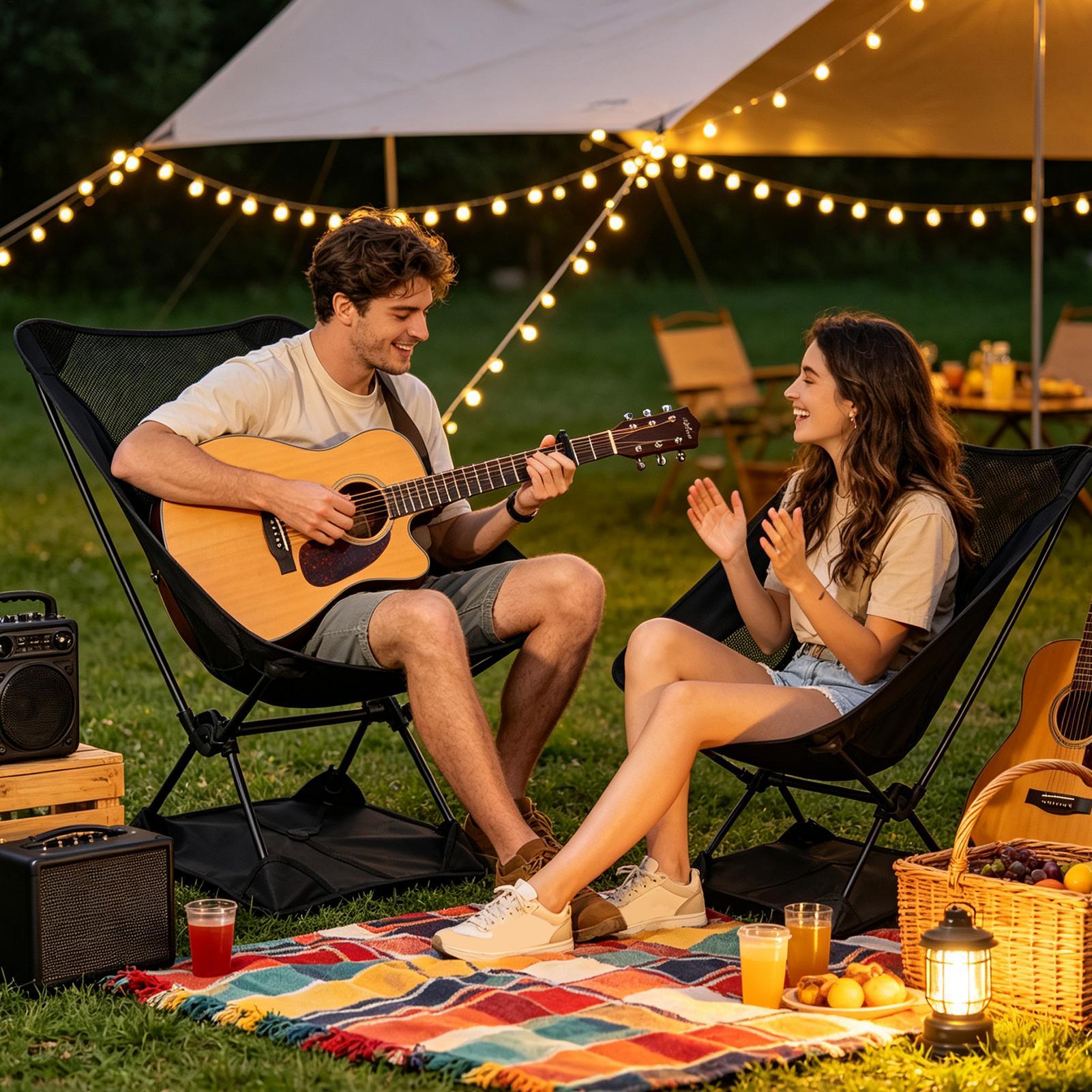 Cadeiras de Camping com Base A - Outdoor Camping Recliner Chairs avaliação e preço