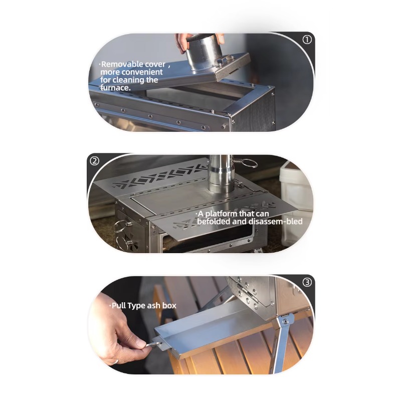Fogão a Lenha Portátil para Ac - Outdoor Camping Wood Burning Stove avaliação e preço