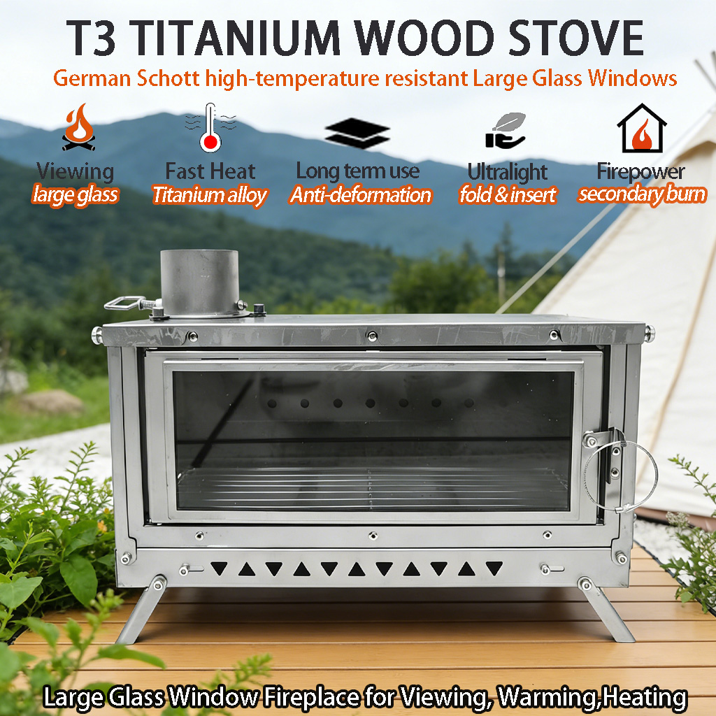 Fogão de Barraca de Titânio DA - Outdoor Camping Wood Burning Stove avaliação e preço