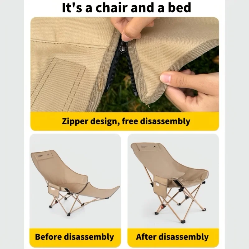 Cadeira dobrável portátil ajus - Outdoor Camping Recliner Chairs avaliação e preço