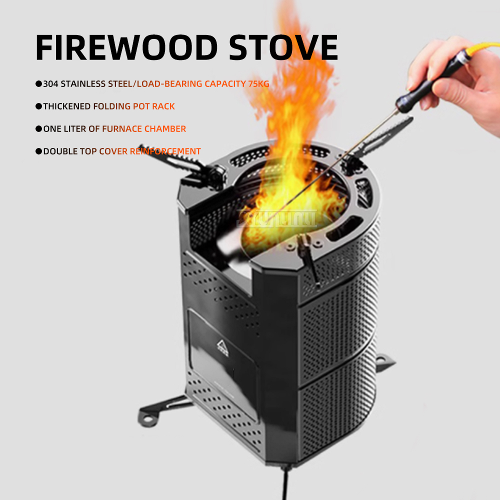 Fogão de Piquenique, Fogão a L - Outdoor Camping Wood Burning Stove avaliação e preço